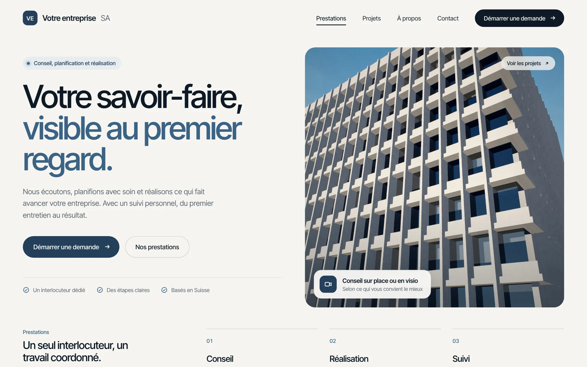 Exemple de design: Entreprise (Ihre Firma, marque fictive)