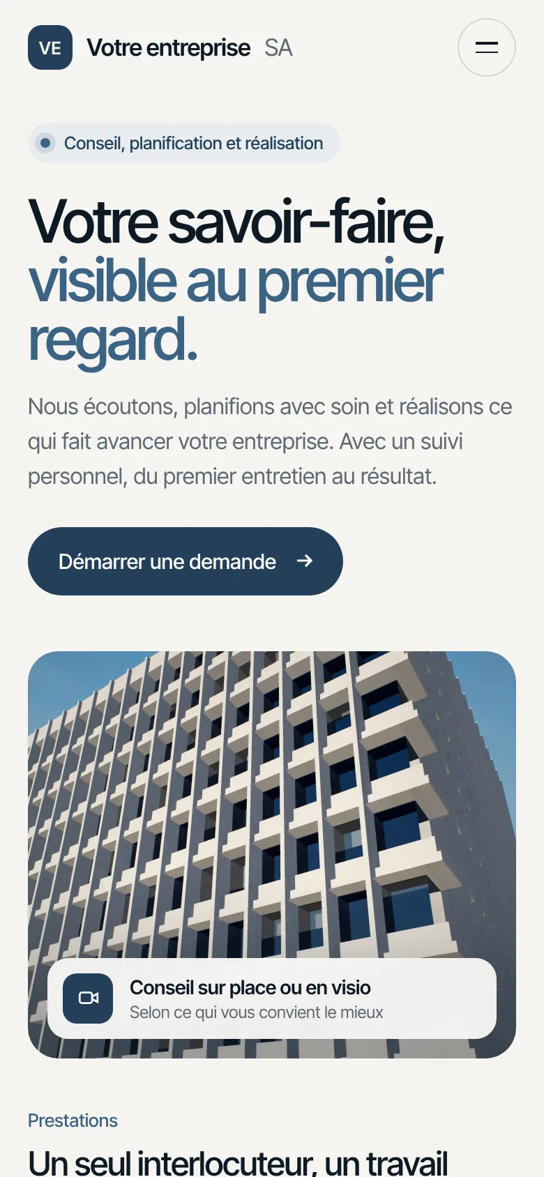 Exemple de design: Entreprise (Ihre Firma, marque fictive)