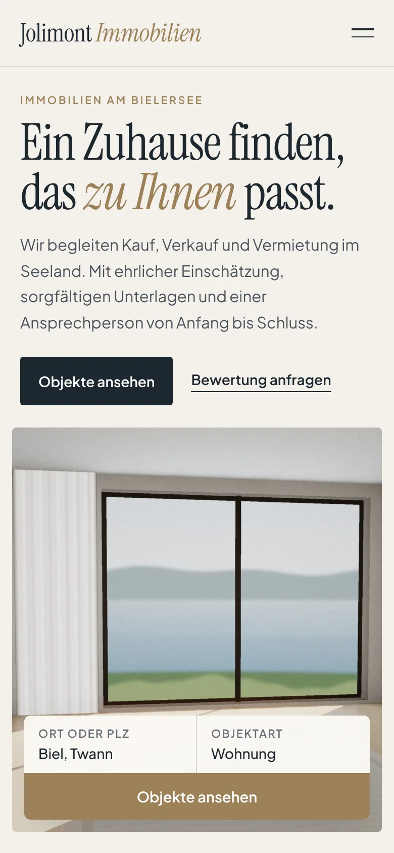 Beispiel-Design: Immobilien (Jolimont Immobilien, fiktive Marke)