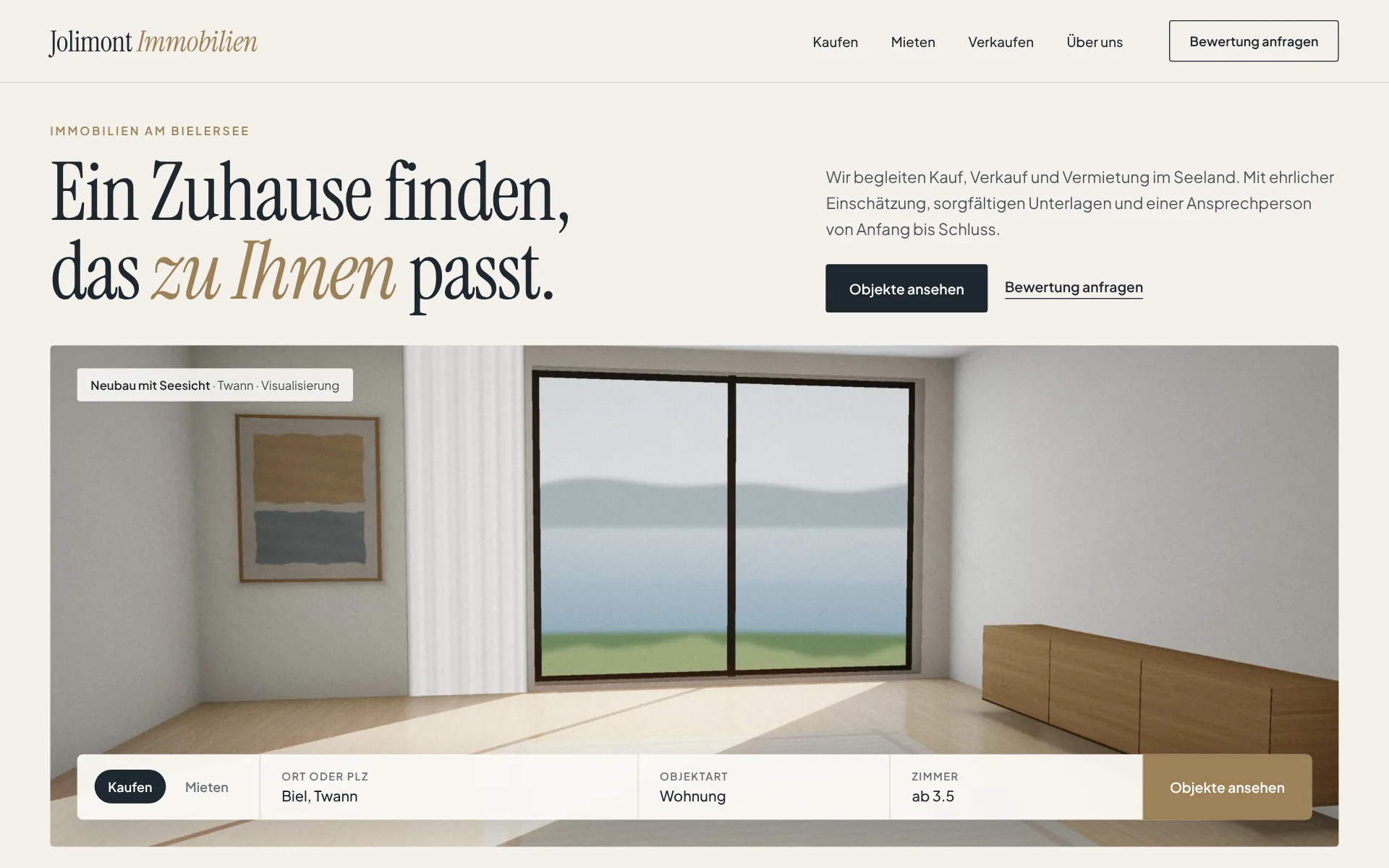 Beispiel-Design: Immobilien (Jolimont Immobilien, fiktive Marke)