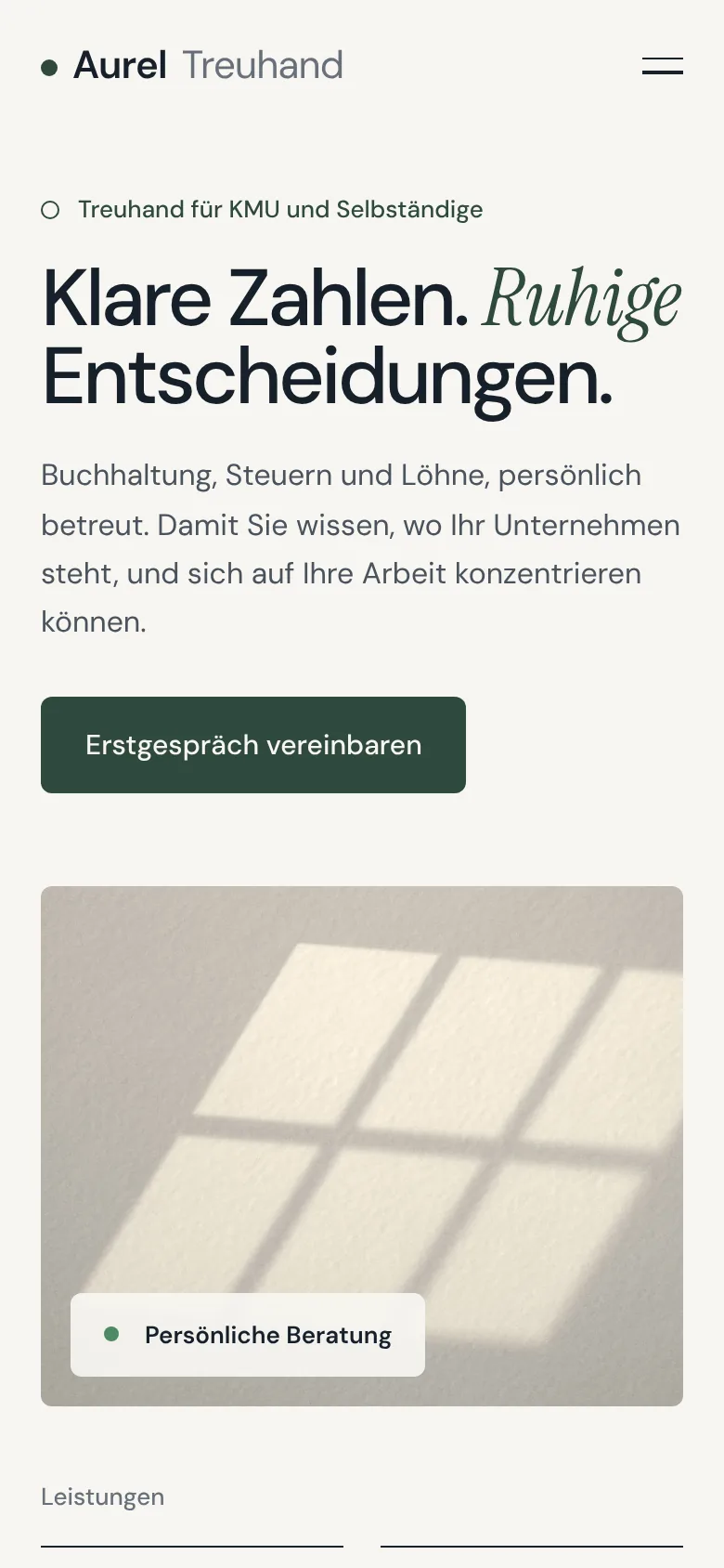 Beispiel-Design: Treuhand (Aurel Treuhand, fiktive Marke)